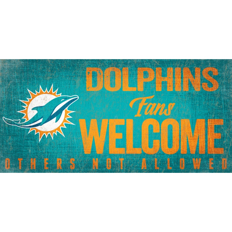 Fan Creations Miami Dolphins Fans Welcome Wood Sign 12×6