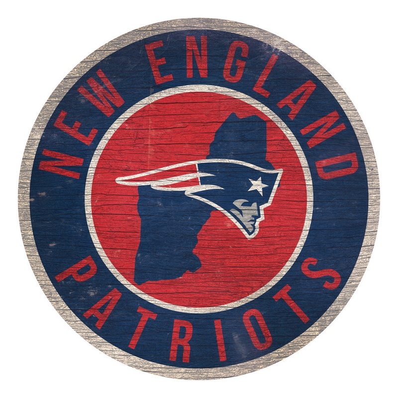 Fan Creations New England Patriots 12 Inch Round State Design Wood Sign