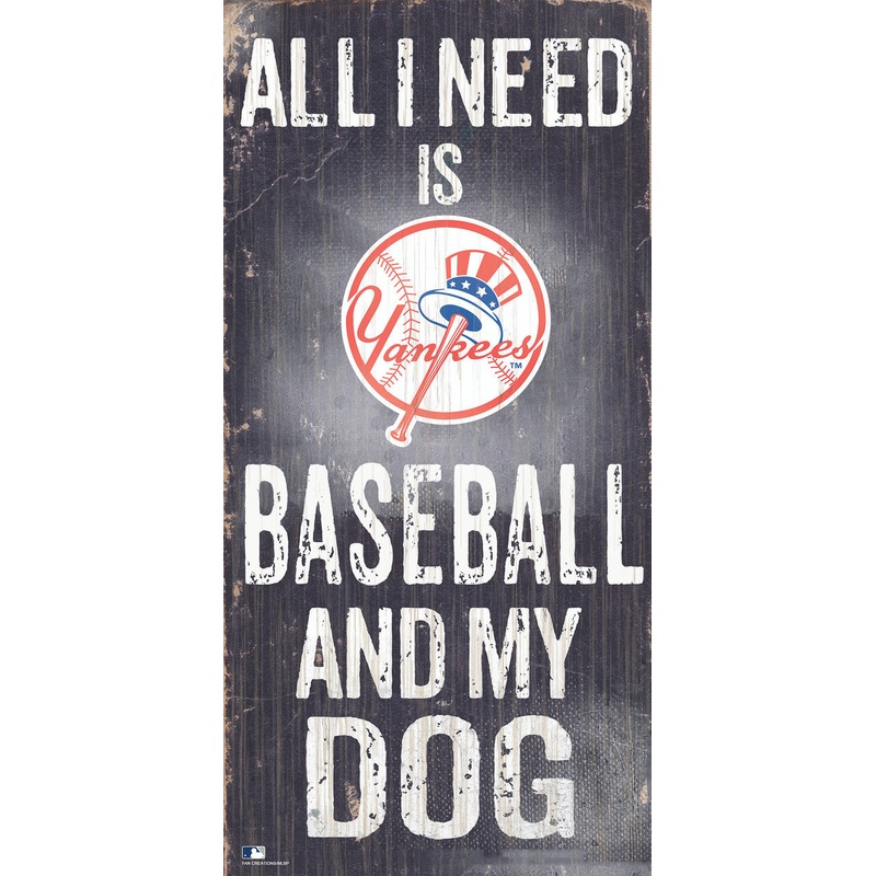 Fan Creations New York Yankees Baseball and Dog Wood Sign 6×12