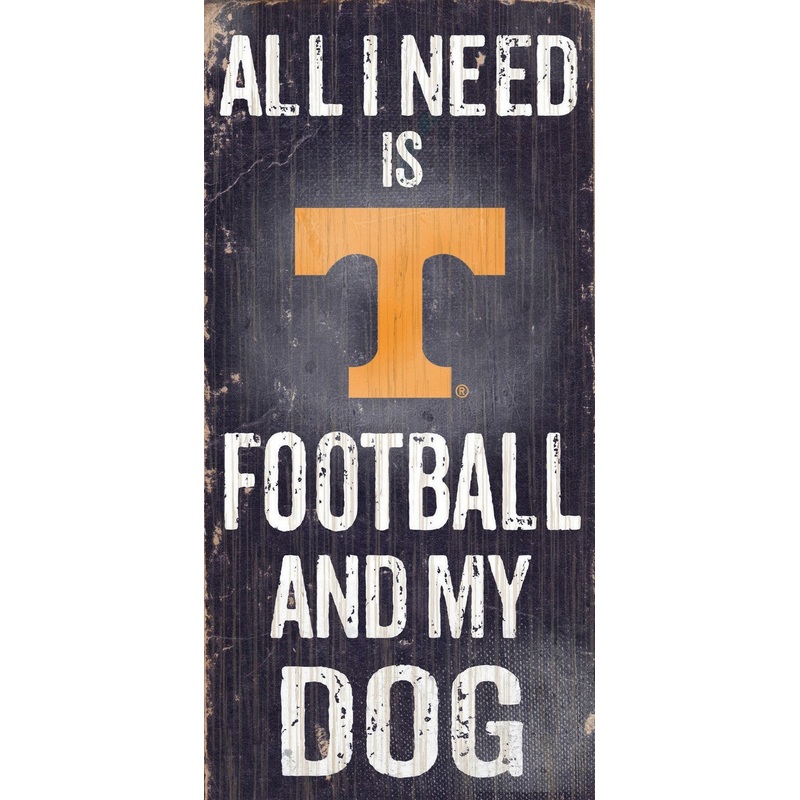 Fan Creations Tennessee Volunteers Football and Dog Wood Sign 6×12