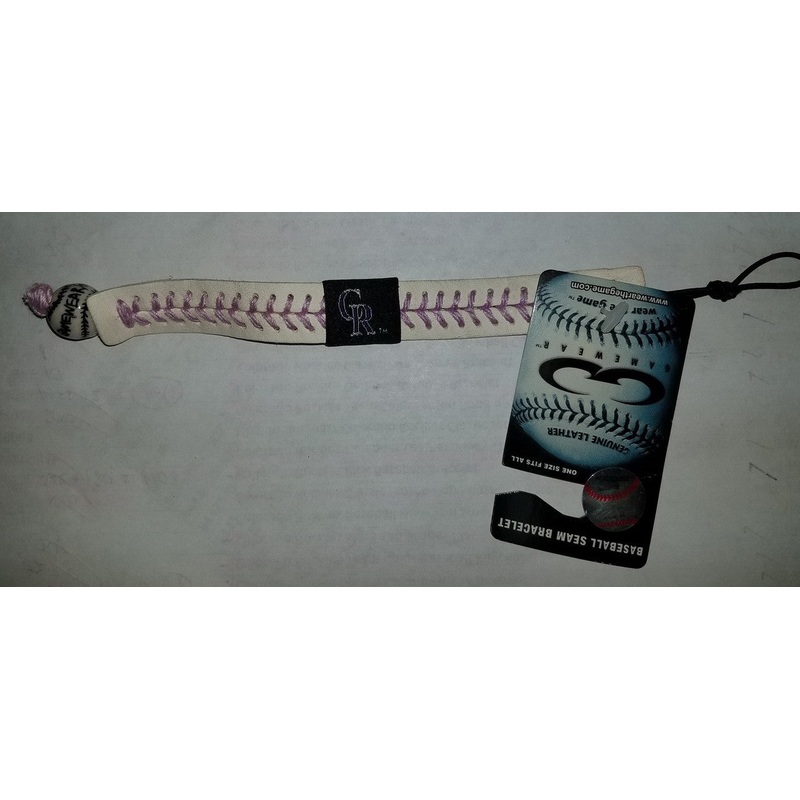 Gamewear Colorado Rockies Genuine Baseball Bracelet