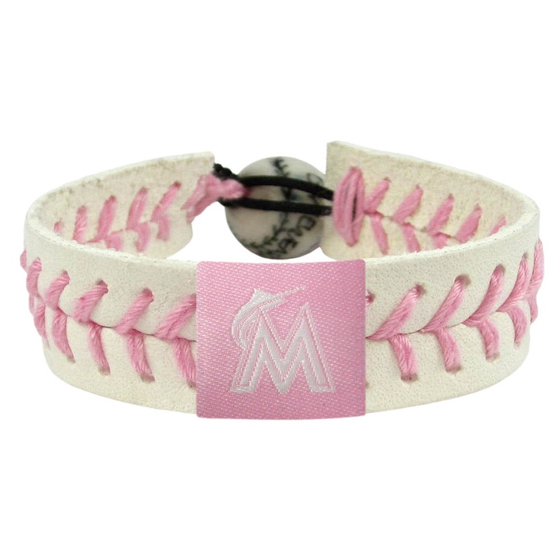 Gamewear Miami Marlins Pink Baseball Bracelet