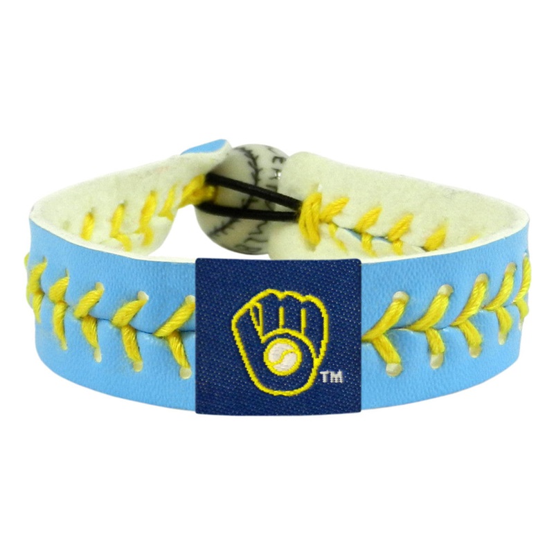 Gamewear Milwaukee Brewers Columbia Blue Team Color Baseball Bracelet
