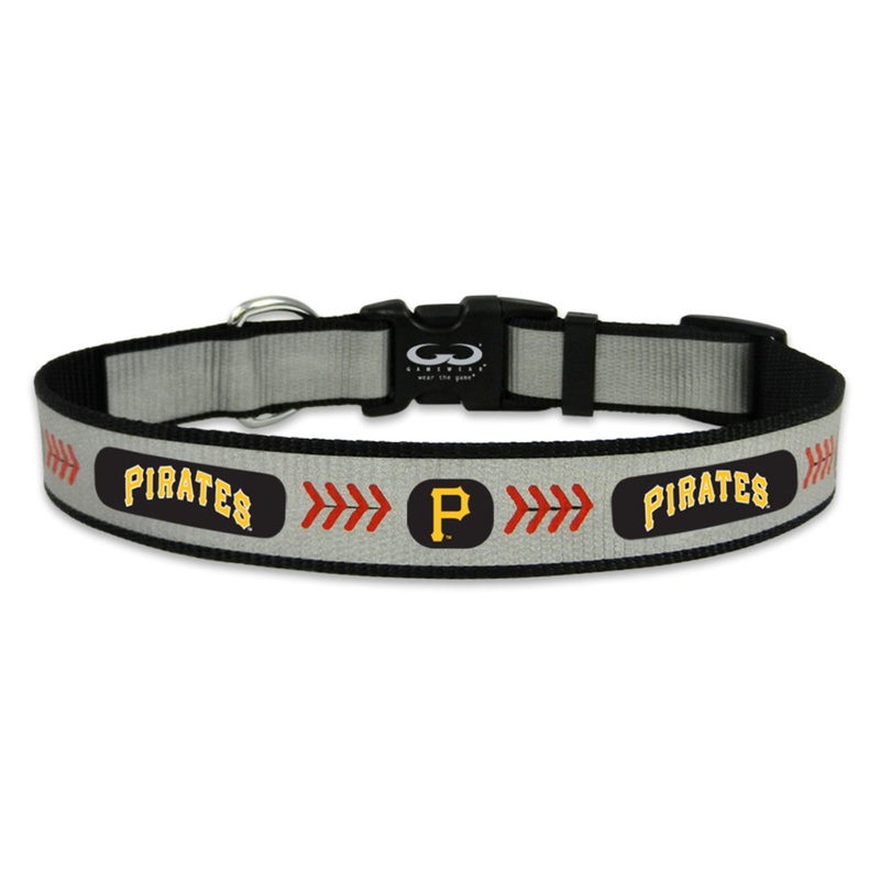Gamewear Pittsburgh Pirates Reflective Baseball Pet Collar Size Large