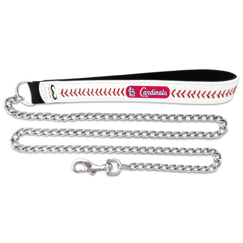 Gamewear St. Louis Cardinals Leather Chain Baseball Pet Leash Size Large