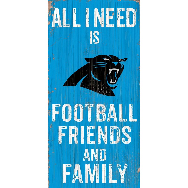 Fan Creations Carolina Panthers Football Friends and Family Wood Sign 6×12
