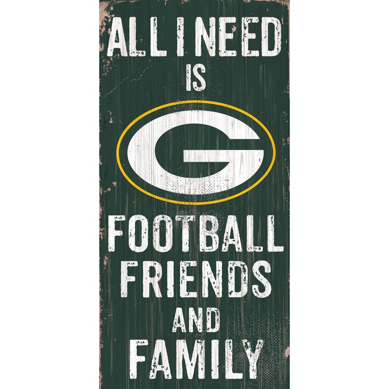 Fan Creations Green Bay Packers Football Friends and Family Wood Sign 6×12