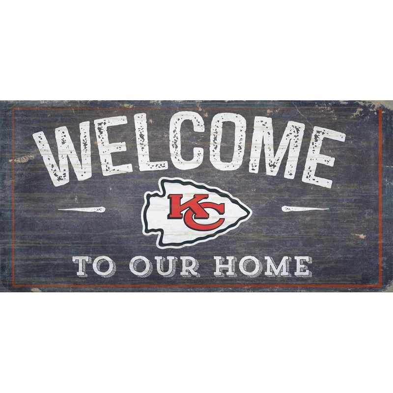 Fan Creations Kansas City Chiefs Welcome To Our Home Wood Sign 6×12