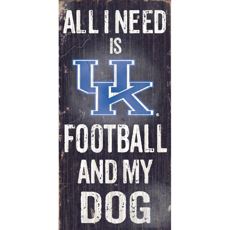 Fan Creations Kentucky Wildcats Football and Dog Wood Sign 6×12