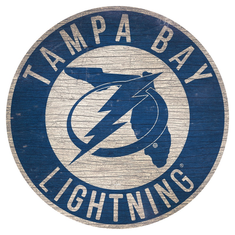 Fan Creations Tampa Bay Lightning 12 Inch Round State Design Wood Sign