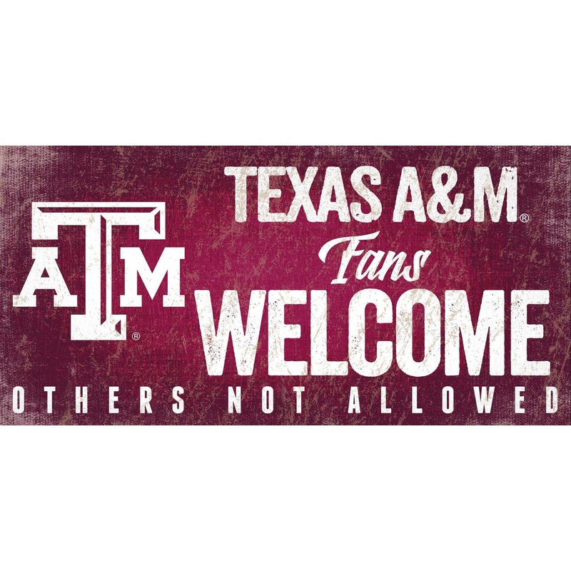 Fan Creations Texas A&M Aggies Fans Welcome Wood Sign 12×6