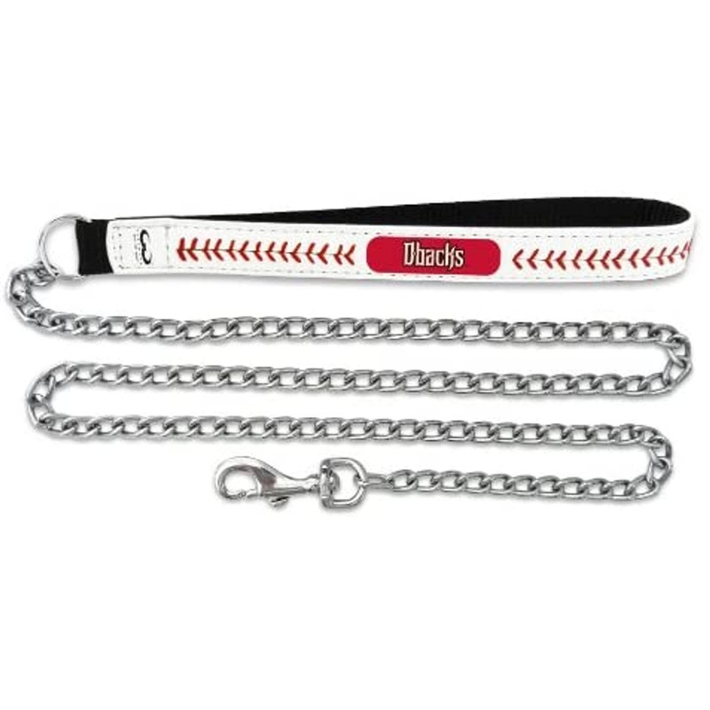 Gamewear Arizona Diamondbacks Leather Chain Baseball Pet Leash Size Medium