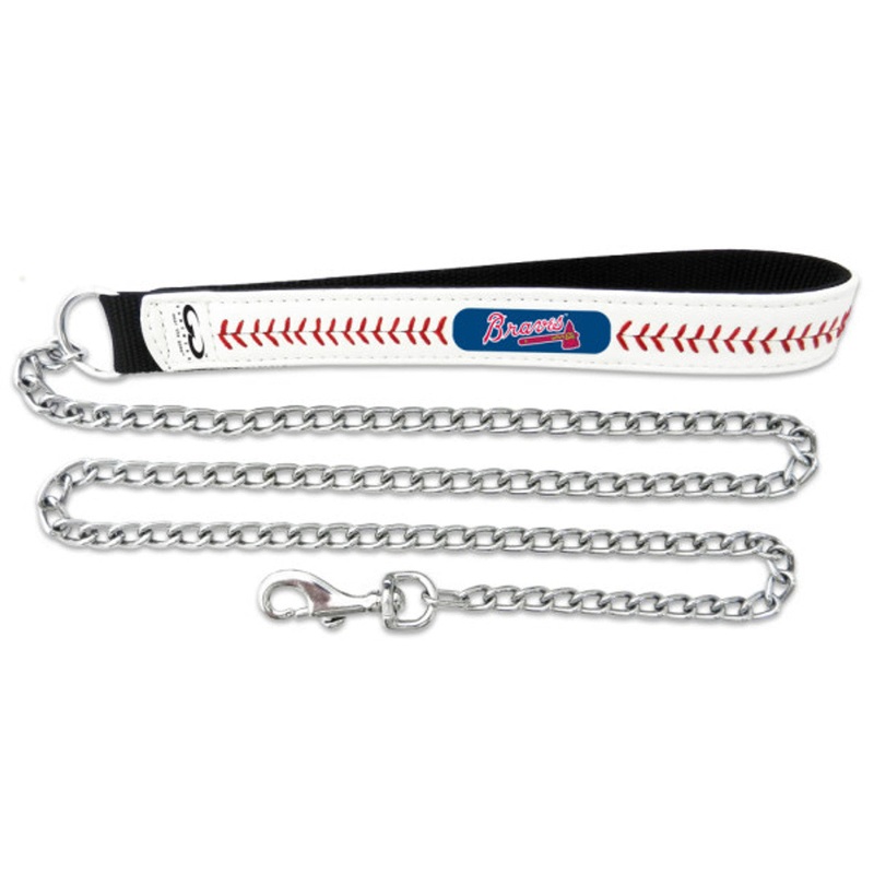 Gamewear Atlanta Braves Leather Baseball Pet Leash Size Large