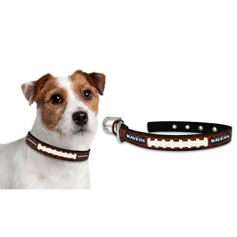 Gamewear Baltimore Ravens Leather Football Pet Collar Size Small