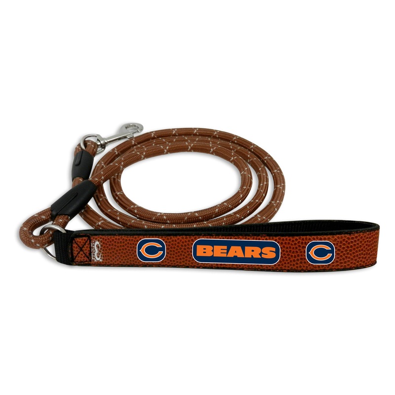 Gamewear Chicago Bears Leather Chain Football Pet Leash Size Medium