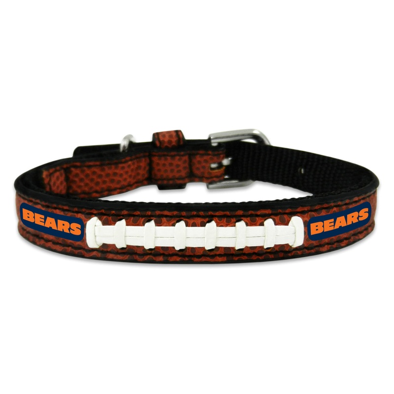 Gamewear Chicago Bears Leather Classic Football Pet Collar Size Toy
