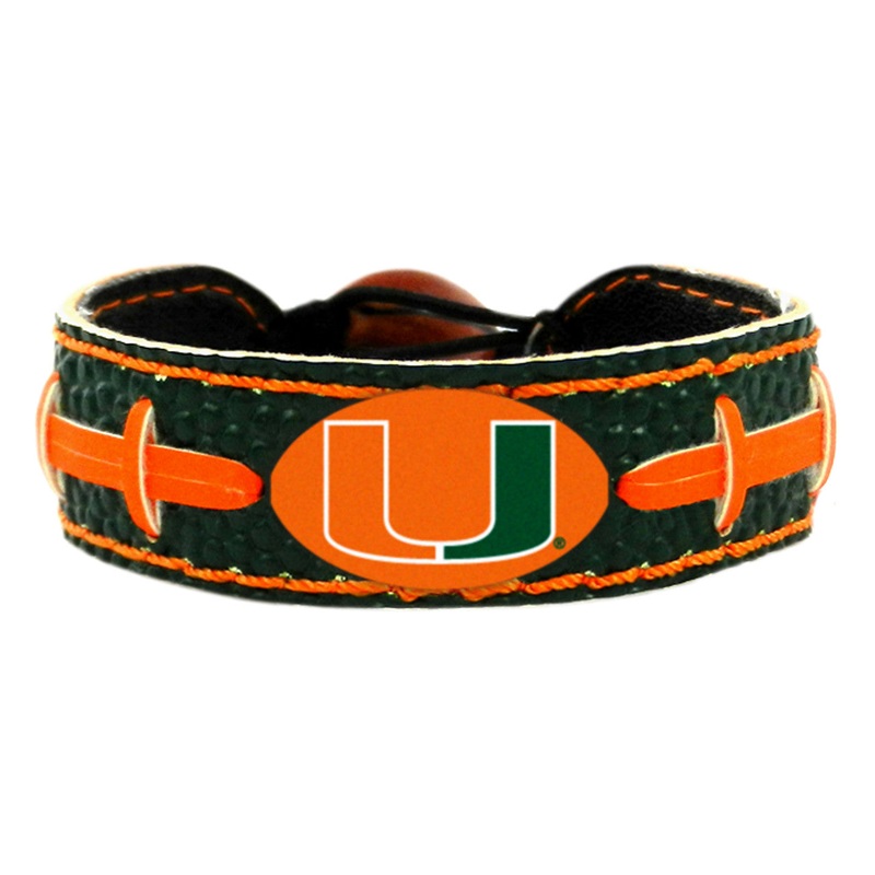 Gamewear Miami Hurricanes Team Color Football Bracelet
