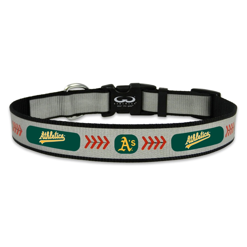 Gamewear Oakland Athletics Reflective Baseball Pet Collar Size Large