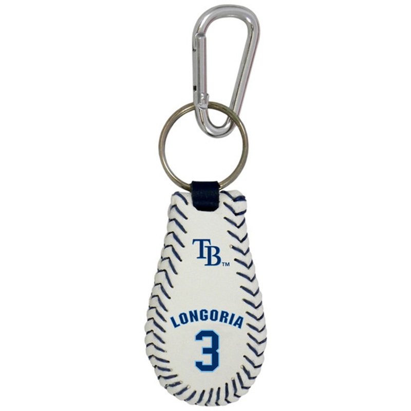 Gamewear Tampa Bay Rays Evan Longoria Classic Baseball Keychain