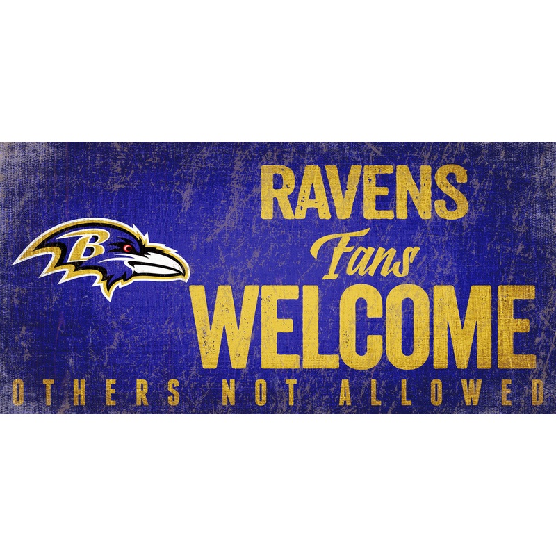 Fan Creations Baltimore Ravens Fans Welcome Wood Sign 12×6