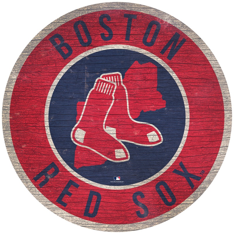 Fan Creations Boston Red Sox 12 Inch Round State Design Sign Wood
