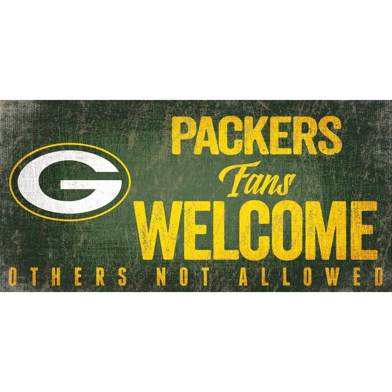 Fan Creations Green Bay Packers Fans Welcome Wood Sign 12×6
