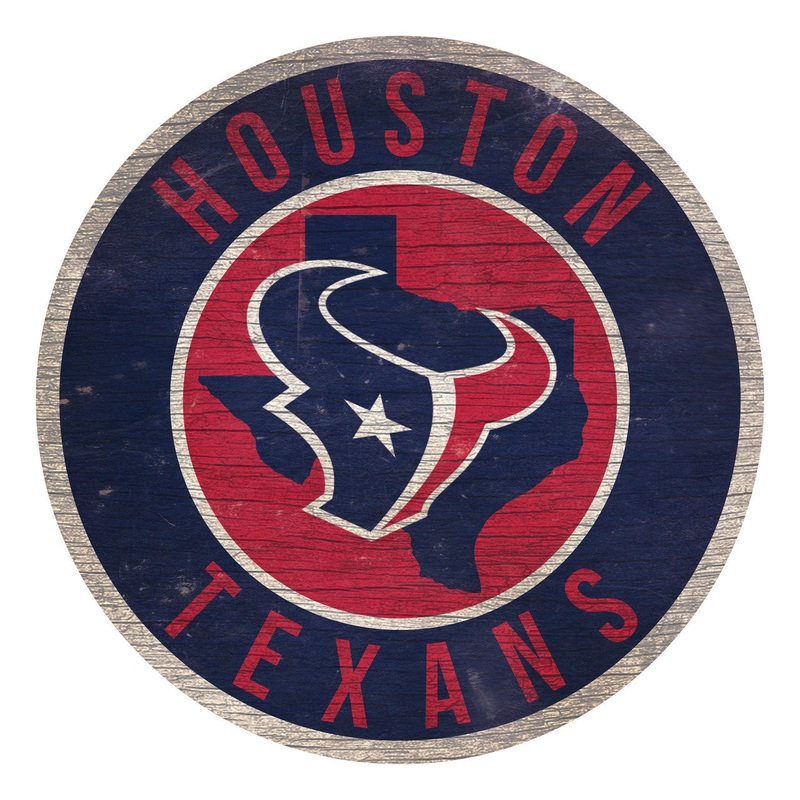 Fan Creations Houston Texans 12 Inch Round State Design Wood Sign