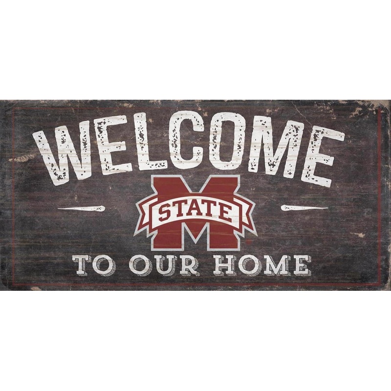 Fan Creations Mississippi State Bulldogs Welcome To Our Home Wood Sign 6×12