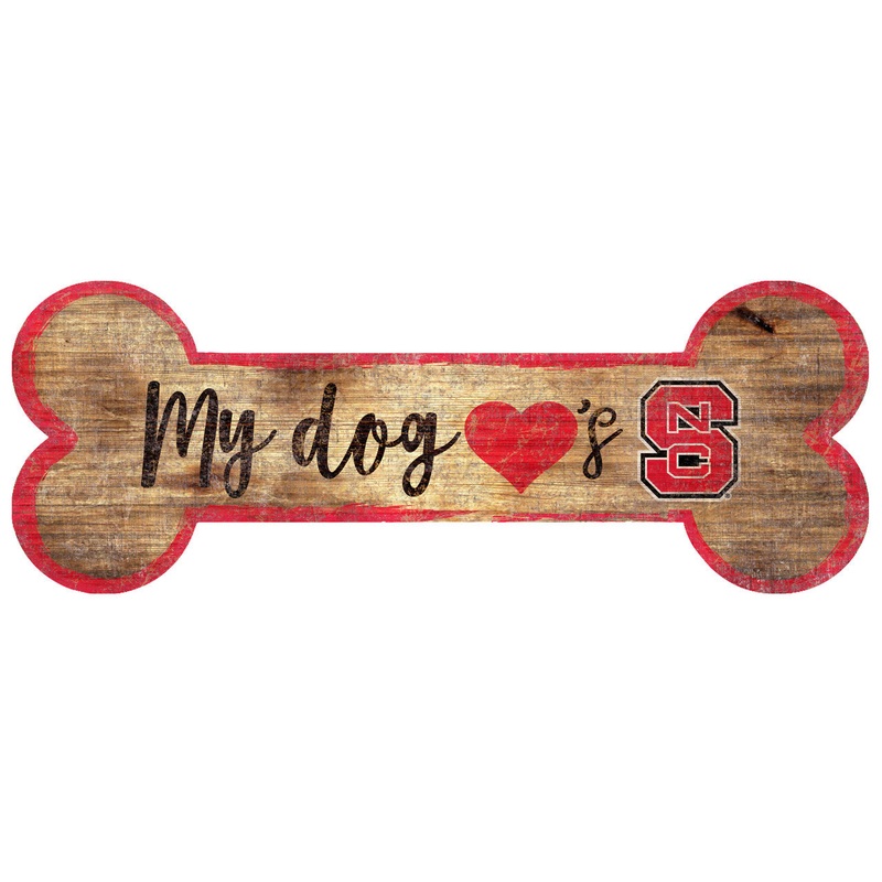 Fan Creations North Carolina State Wolfpack Dog Bone Shape Sign Wood 6×12