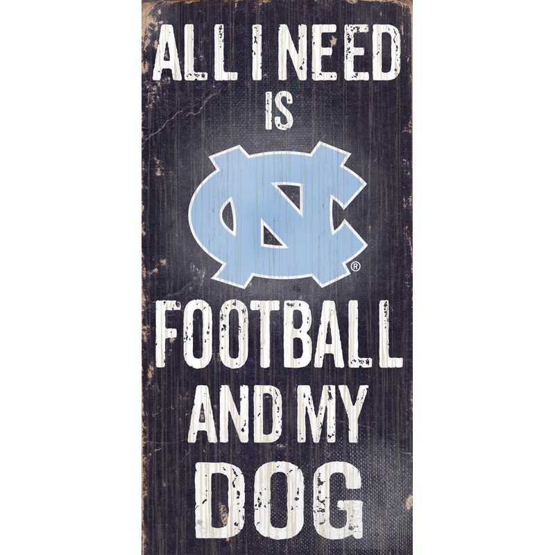 Fan Creations North Carolina Tar Heels Football and Dog Wood Sign 6×12