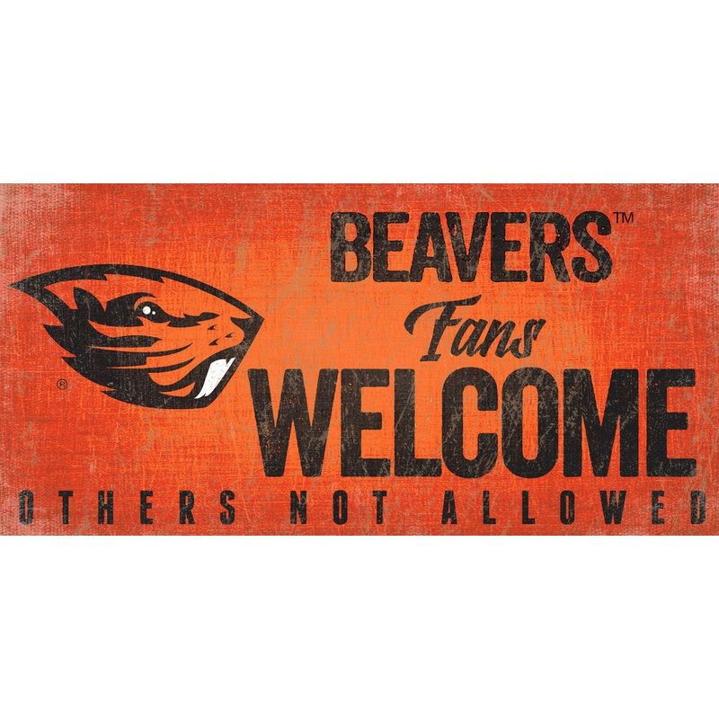 Fan Creations Oregon State Beavers Fans Welcome Wood Sign 12×6