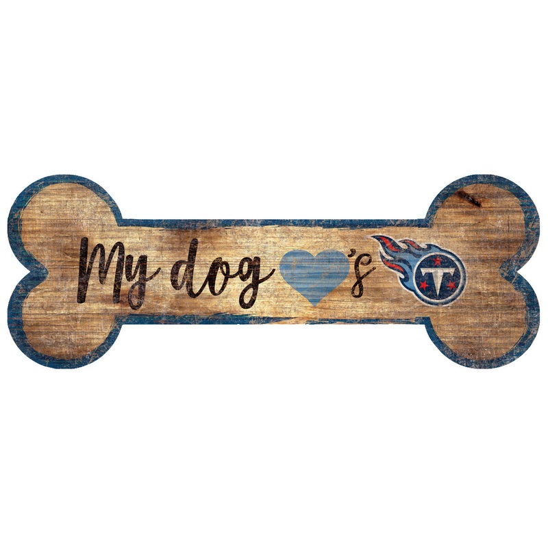 Fan Creations Tennessee Titans Dog Bone Shape Wood Sign 6×12
