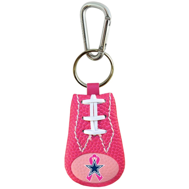 Gamewear Dallas Cowboys Pink Ribbon Breast Cancer Awareness Football Keychain