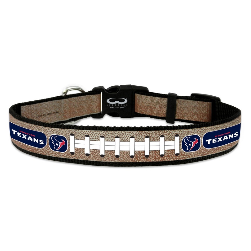 Gamewear Houston Texans Reflective Football Pet Collar Size Large