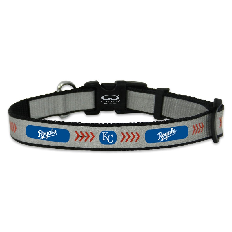 Gamewear Kansas City Royals Reflective Baseball Pet Collar Size Small