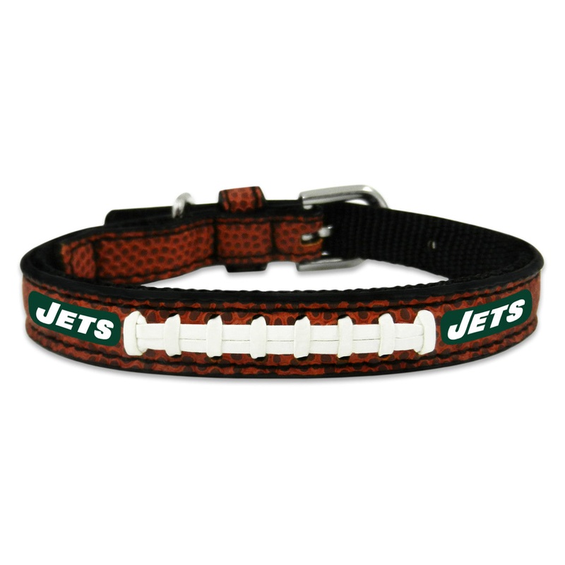 Gamewear New York Jets Leather Classic Football Pet Collar Size Toy