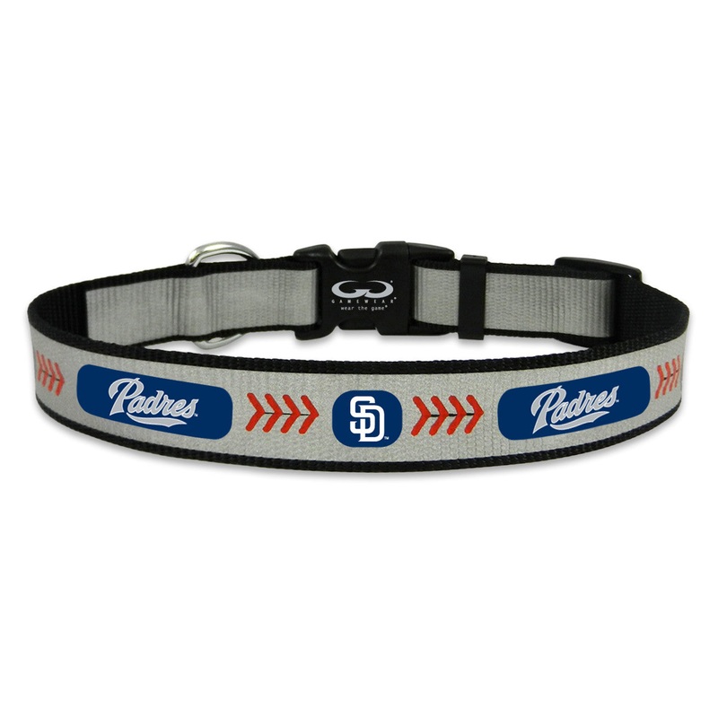Gamewear San Diego Padres Reflective Baseball Pet Collar Size Medium