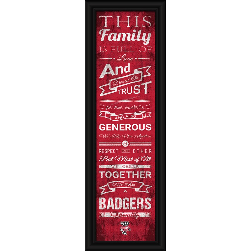 Prints Charming Wisconsin Badgers Family Cheer Print 8×24