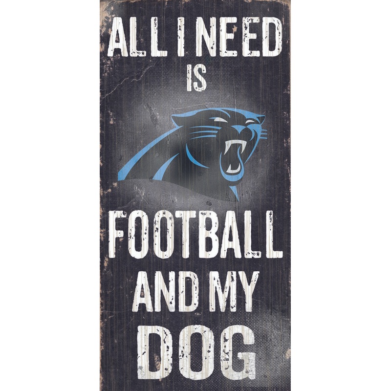 Fan Creations Carolina Panthers Football and Dog Wood Sign 6×12