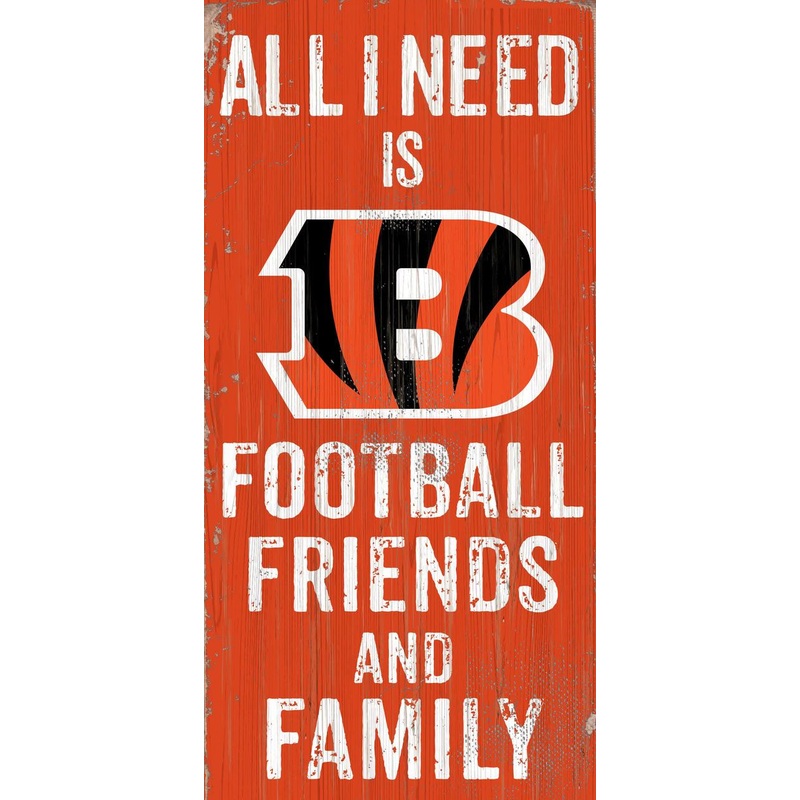 Fan Creations Cincinnati Bengals Football Friends and Family Wood Sign 6×12