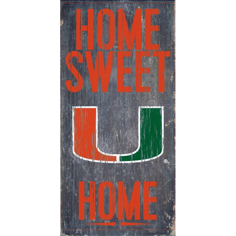 Fan Creations Miami Hurricanes Home Sweet Home Wood Sign 6×12
