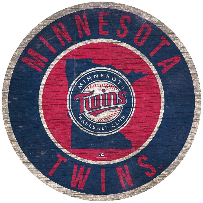 Fan Creations Minnesota Twins 12 Inch Round State Design Wood Sign