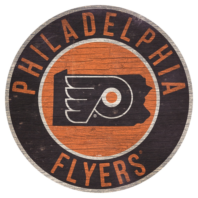Fan Creations Philadelphia Flyers 12 Inch Round State Design Wood Sign