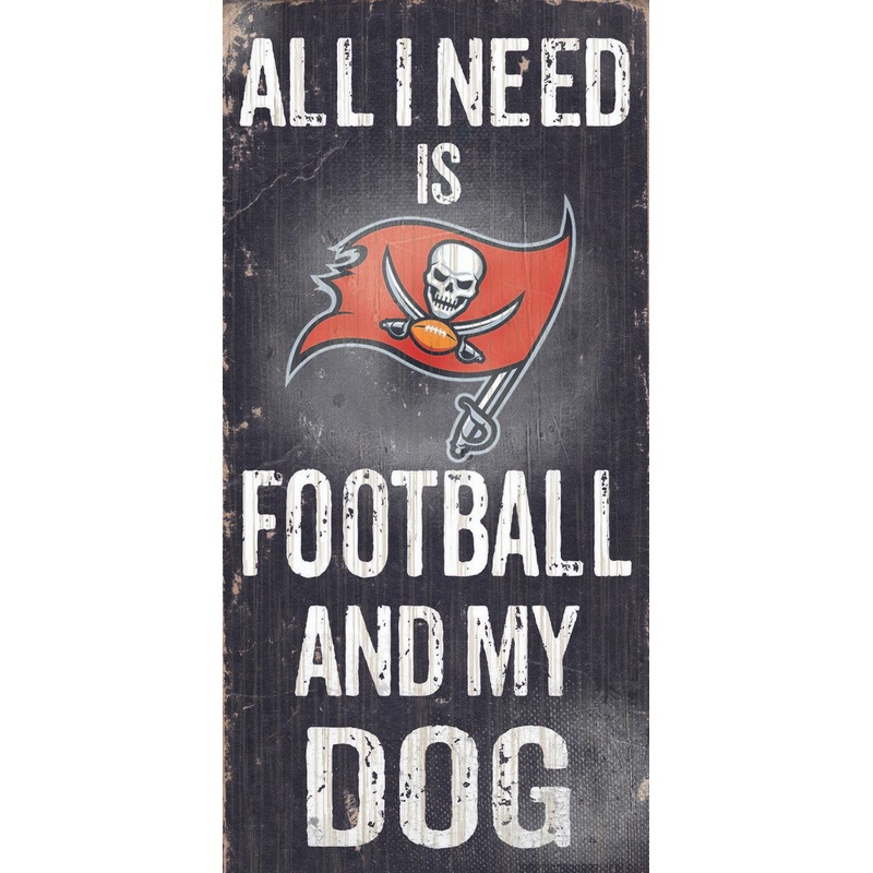Fan Creations Tampa Bay Buccaneers Football and Dog Wood Sign 6×12