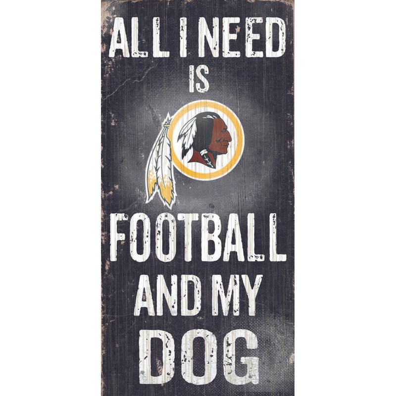 Fan Creations Washington Redskins Football and Dog Wood Sign 6×12