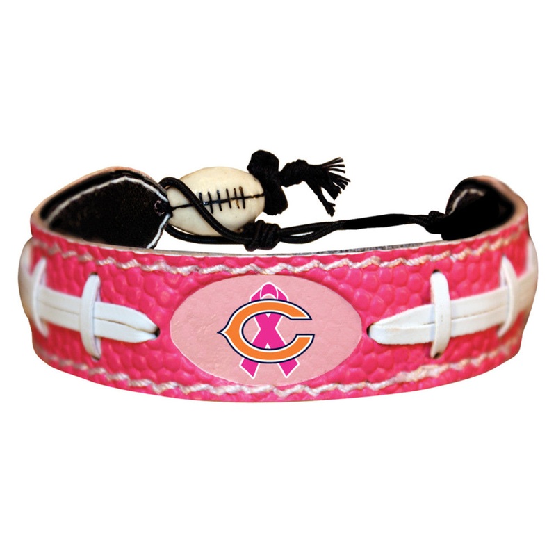 Gamewear Chicago Bears Pink Ribbon Breast Cancer Awareness Football Bracelet