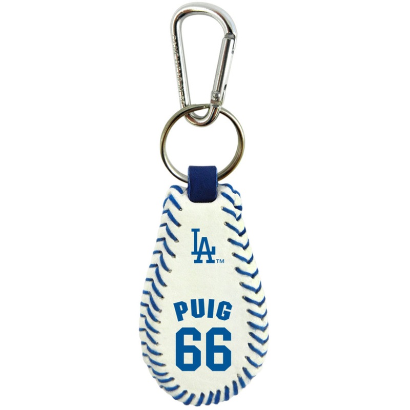 Gamewear Los Angeles Dodgers Yasiel Puig Team Color Baseball Keychain