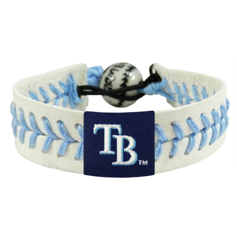Gamewear Tampa Bay Rays Light Blue Genuine Baseball Bracelet