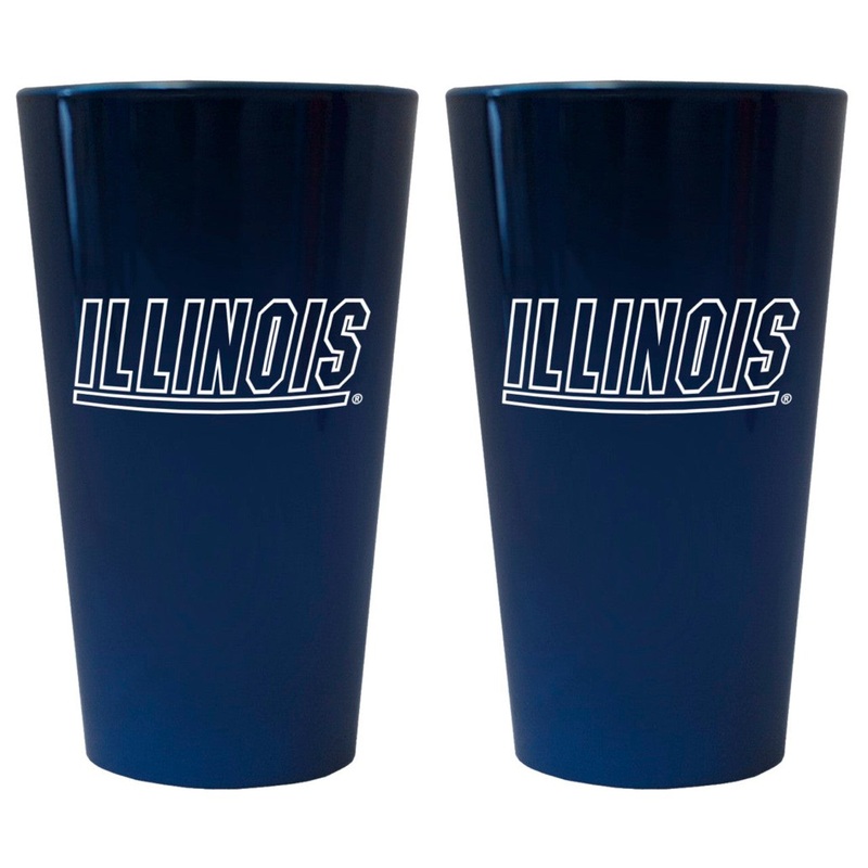 BOELTER Illinois Fighting Illini Lusterware Set of 2 Pint Glass