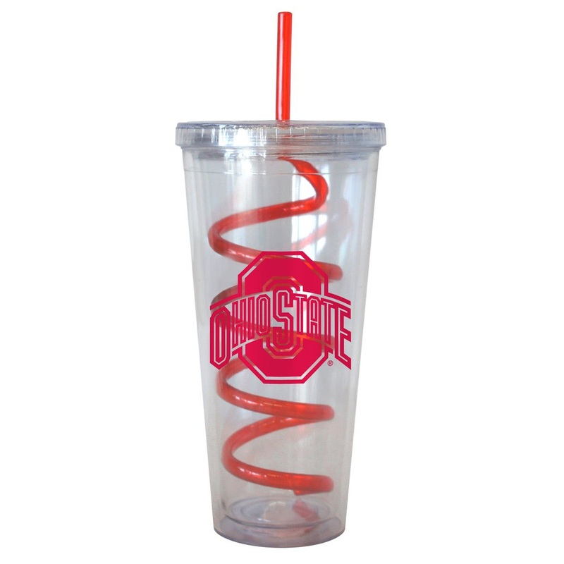 BOELTER Ohio State Buckeyes 22oz Tumbler with Swirl Straw